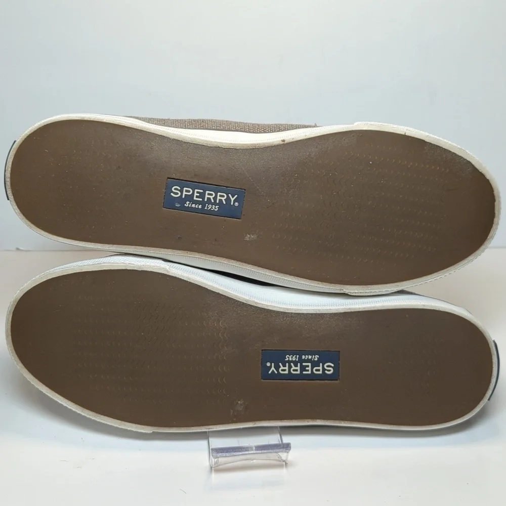 Sperry Top Sider Seacoast grey and silver metallic boat shoe woman's size 10